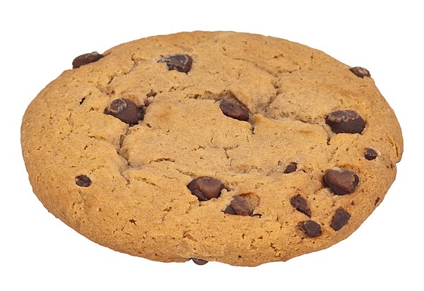 Chocolate chips in a cookie