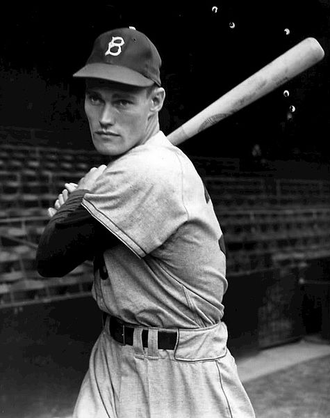 Chuck Connors as a Brooklyn Dodger.