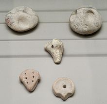 Clay accounting tokens used inside of a bulla Clay accounting tokens Susa Louvre n1.jpg