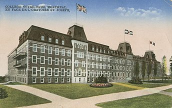 A postcard showing a building housing a scholarly institution