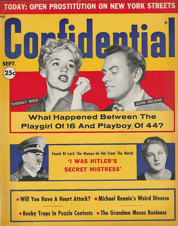 1960 gossip magazine with a story about Ireland and Tuesday Weld