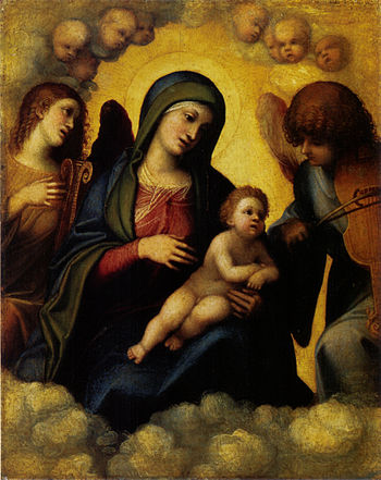 聖母子と二人の奏楽天使 Wikipedia