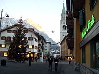 Vue du centre de Cortina d'Ampezzo.
