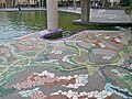 Costa mediterránea, mosaico de Dámaso Ruano, Pilar Bermejo y Blanca González, en el parque del Oeste, 2023-12-13.