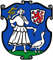 Gänseliesel im Wappen von Monheim am Rhein