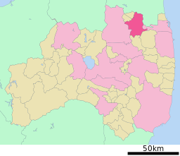 Dates läge i Fukushima prefektur