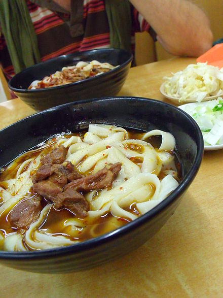 A bowl of mala beef daoxiaomian (刀削面)