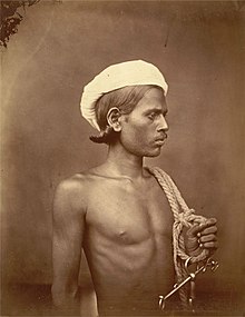 Portrait of a Dusadh man in Bengal from 1860 CE Dosadh man in bengal 1860.jpg