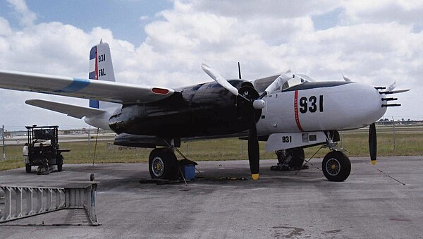 This US Douglas A-26 C Invader located at Tamiami Executive airport was painted in Cuban Air Force colors for the Bay of Pigs Invasion undertaken by the CIA-sponsored paramilitary group Brigade 2506 in April 1961.