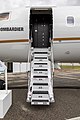 * Nomination Entrance of a Bombardier Global 6000 at EBACE 2019, Palexpo, Switzerland --MB-one 06:34, 22 May 2019 (UTC)  Comment the object on the lower left zone is ruining the composition IMO, What do you think of clonning or cropping? --Cvmontuy 10:38, 22 May 2019 (UTC) * Withdrawn I'll see what I can do and renominate if fixable. --MB-one 22:19, 22 May 2019 (UTC)