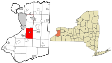 Erie County New York incorporated and unincorporated areas Orchard Park (town) highlighted.svg