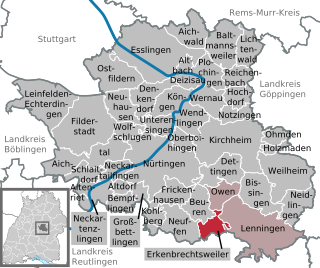 <span class="mw-page-title-main">Erkenbrechtsweiler</span> Municipality in Baden-Württemberg, Germany