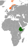 Location map for Ethiopia and Norway.