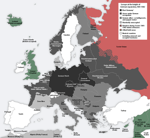 Europe under Nazi domination World War 2