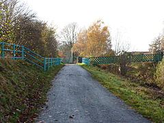 The lattice bridge and the Highfield Country Park access point