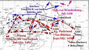 Кампании саксов, бранденбуржцев и богемцев с июля по октябрь 1450 г..