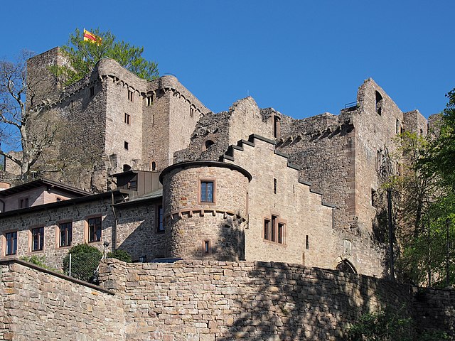 Ruins of Schloss Hohenbaden [de] above Baden-Baden, the "old castle" and original seat of the house of Baden.