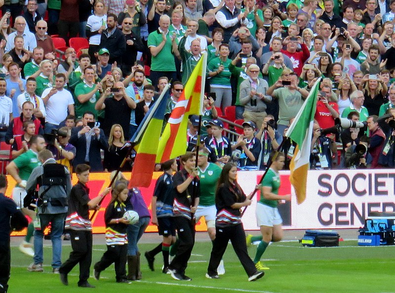 File:Flag carriers Ireland vs Romania 2015 RWC.jpg