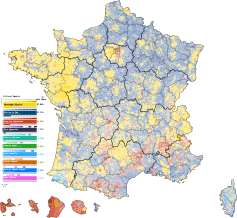 France presidential election, 1st round by commune.svg