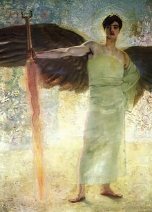 The Guardian of Paradise (1899), by Franz von Stuck, Museum Villa Stuck, Munich Franz Von Stuck - The Guardian of Paradise.jpg