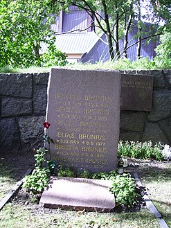 Palle, Anne-Marie och Pauline Brunius gravvård på Galärvarvet.