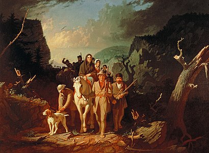 
Daniel Boone escorting settlers through the Cumberland Gap
