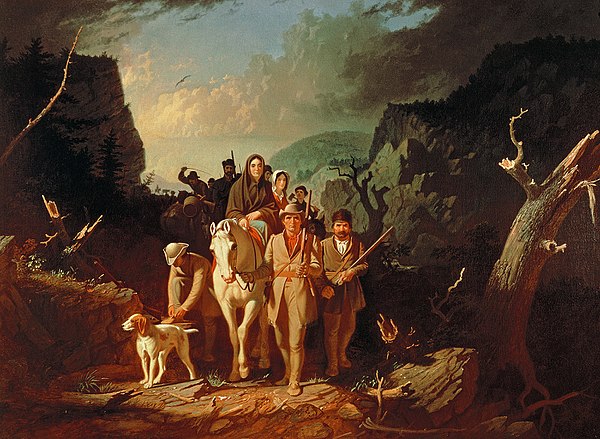 Daniel Boone Escorting Settlers through the Cumberland Gap (George Caleb Bingham, oil on canvas, 1851–52).