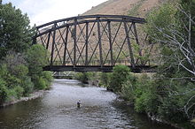 Gimlet Pegram Truss Railroad Bridge in Blaine County Gimlet-Bridge.jpg