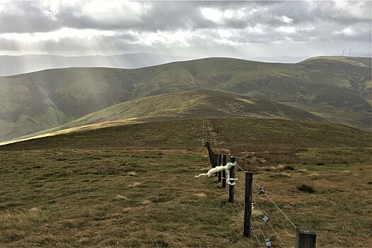 Glenwhappen Rig from Culter Fell. [L-R]: Coomb Hill, Gathersnow Hill and Hillshaw Head. Glenwhappen.jpg