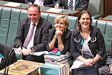 Joyce with Julie Bishop and Kelly O'Dwyer in 2016 Go On (27739156054).jpg