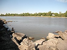 The Grand River in Port Maitland, near the confluence with Lake Erie. Grand River at Port Maitland.jpg