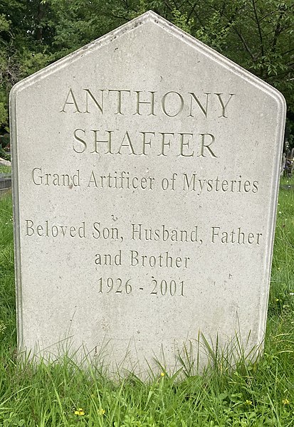 Grave of Anthony Shaffer in the east side of Highgate Cemetery