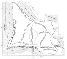 Map of the Green River Basin Green River Basin geologic structure map.png