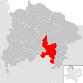 Poloha obce Groß-Siegharts v okrese Waidhofen an der Thaya (klikacia mapa)