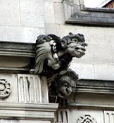 Exterior carvings by Hitch at 2 Temple Place, Embankment, London