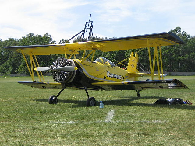 An Ag Cat set up for wingwalking