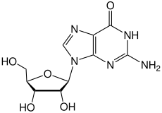 Structural formula of guanosine