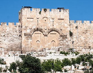 <span class="mw-page-title-main">Golden Gate (Jerusalem)</span> The sealed East Wall passageway into the Old City of Jerusalem