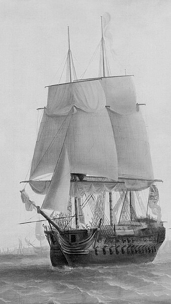 HMS Carnatic, the first of the Carnatic-class seventy-fours, built to the exact lines of Courageux