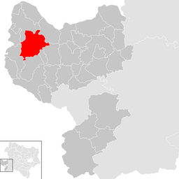 Kommunens läge i distriktet Amstetten