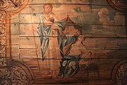 English: Painting on the ceiling underneath the balcony in Habo church