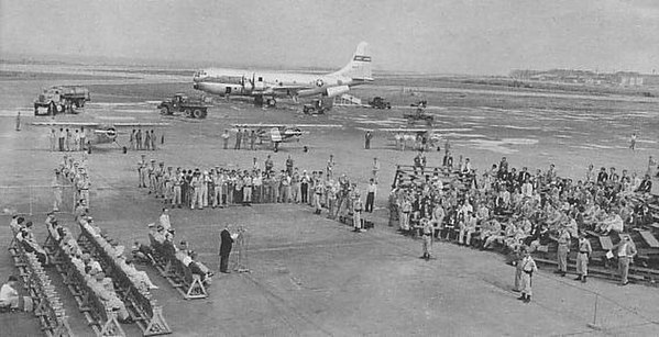 U.S. Air Force C-97 Stratofreighter at Haneda Army Air Base in 1952
