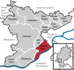 Kaart van Hattersheim am Main