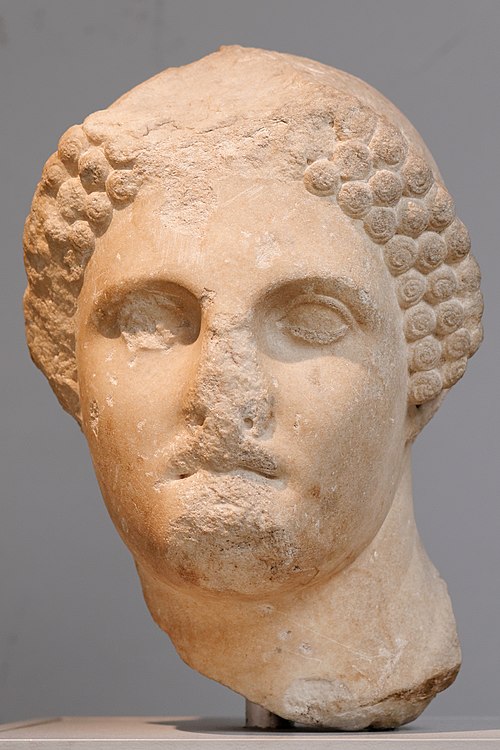 Portrait of a young woman from the Mausoleum at Halicarnassus, sometimes identified as Ada. British Museum.