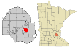 Location of the city of St. Louis Park within Hennepin County, Minnesota