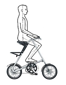 Strida Bicycle with upright riding posture Henry Dreyfus Cruising Bicycle Posture AND Strida.jpg