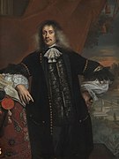 Portrait of Hieronymus van Beverningh (1614-1690) 1670. oil on canvas medium QS:P186,Q296955;P186,Q12321255,P518,Q861259 . 156 × 121.5 cm (61.4 × 47.8 in). Amsterdam, Rijksmuseum Amsterdam.