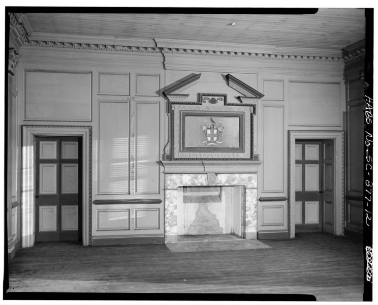 File:INTERIOR, SECOND FLOOR, GREAT DRAWING ROOM, DETAIL OF FIREPLACE WALL - Drayton Hall, Ashley River Road (State Route 61), Charleston, Charleston County, SC HABS SC,10-CHAR.V,8-12.tif