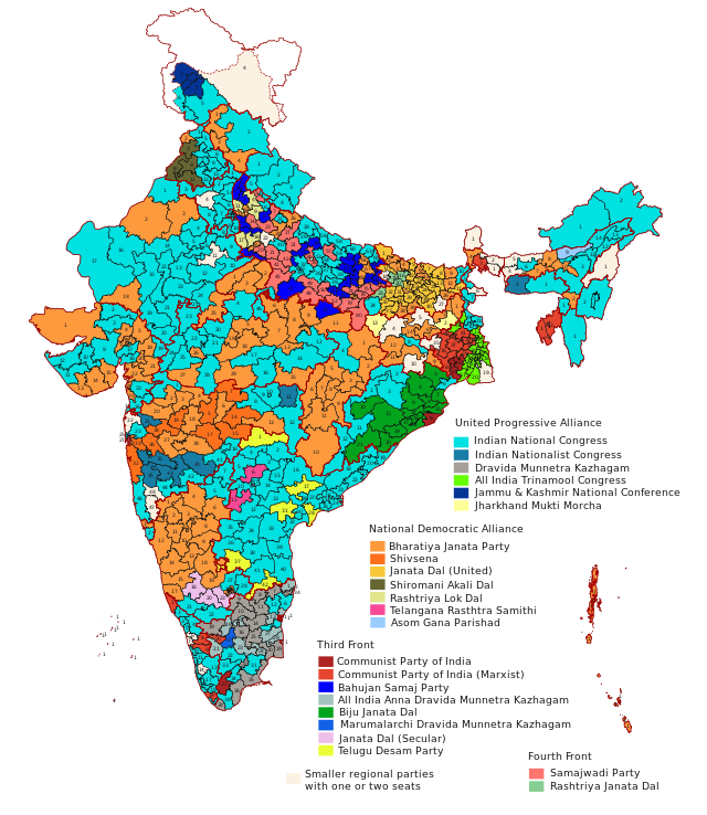 २००९ के लोकसभा चुनाव का मानचित्र
