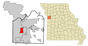 Jackson County Missouri Incorporated and Unincorporated areas Raytown Highlighted.svg